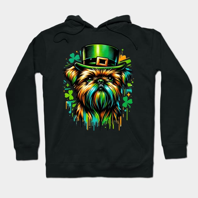 Brussels Griffon Celebrates Vibrant Saint Patrick's Day Hoodie by ArtRUs